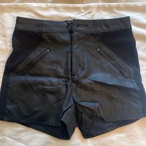 Black leather (faux) shorts. Fire Los Angeles brand. Size 5. Brand new!!